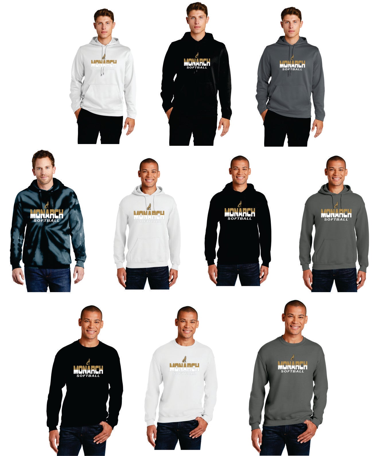 Monarch Softball Fanwear Wolf Logo Long Sleeves and Sweatshirts