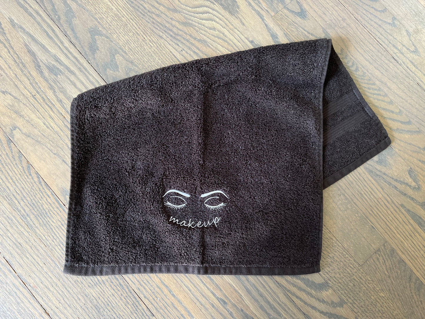 Makeup Deluxe Hemmed Black Hand Towel 16" x 25"