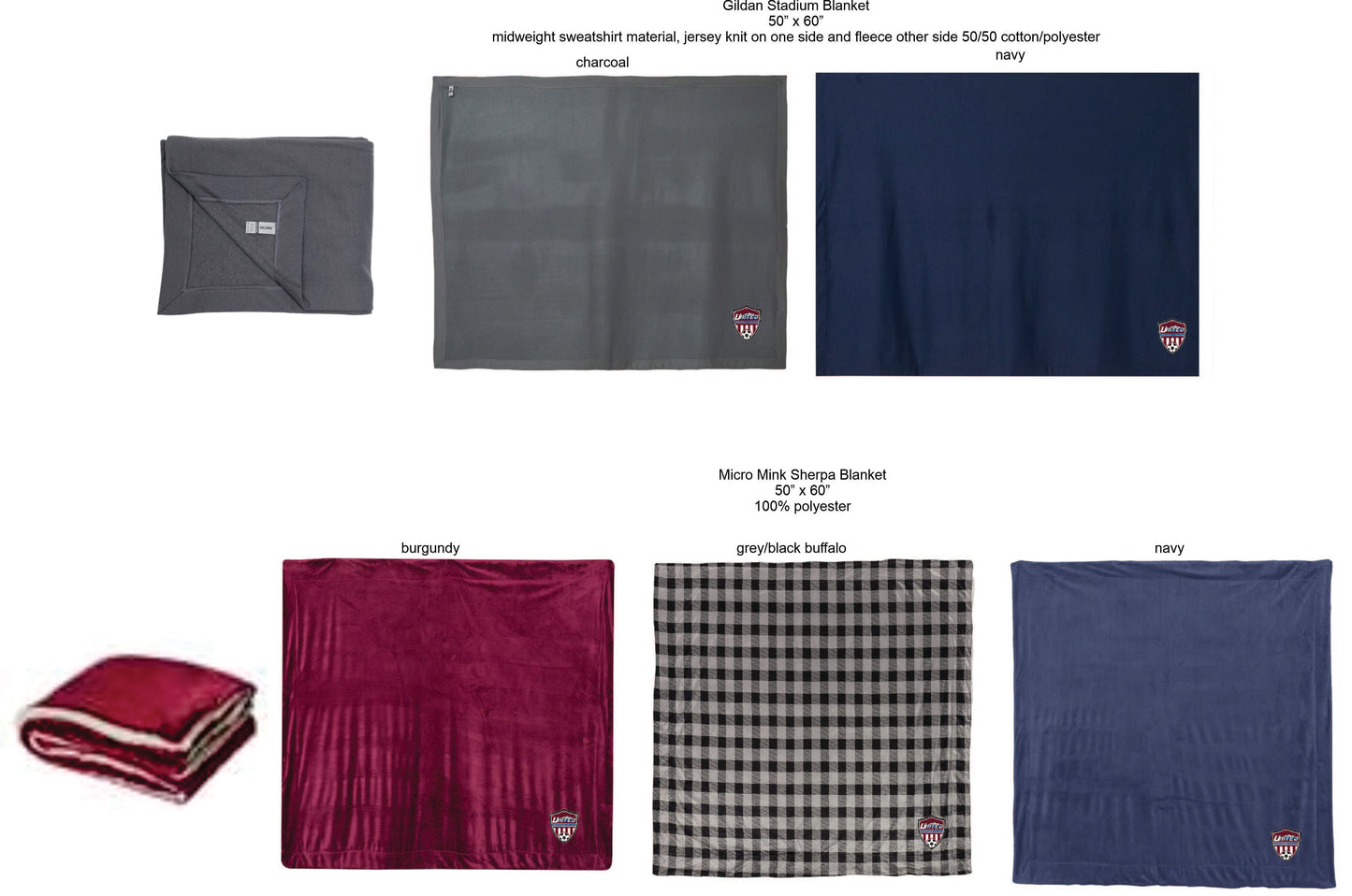 United Soccer Club Embroidered Blankets
