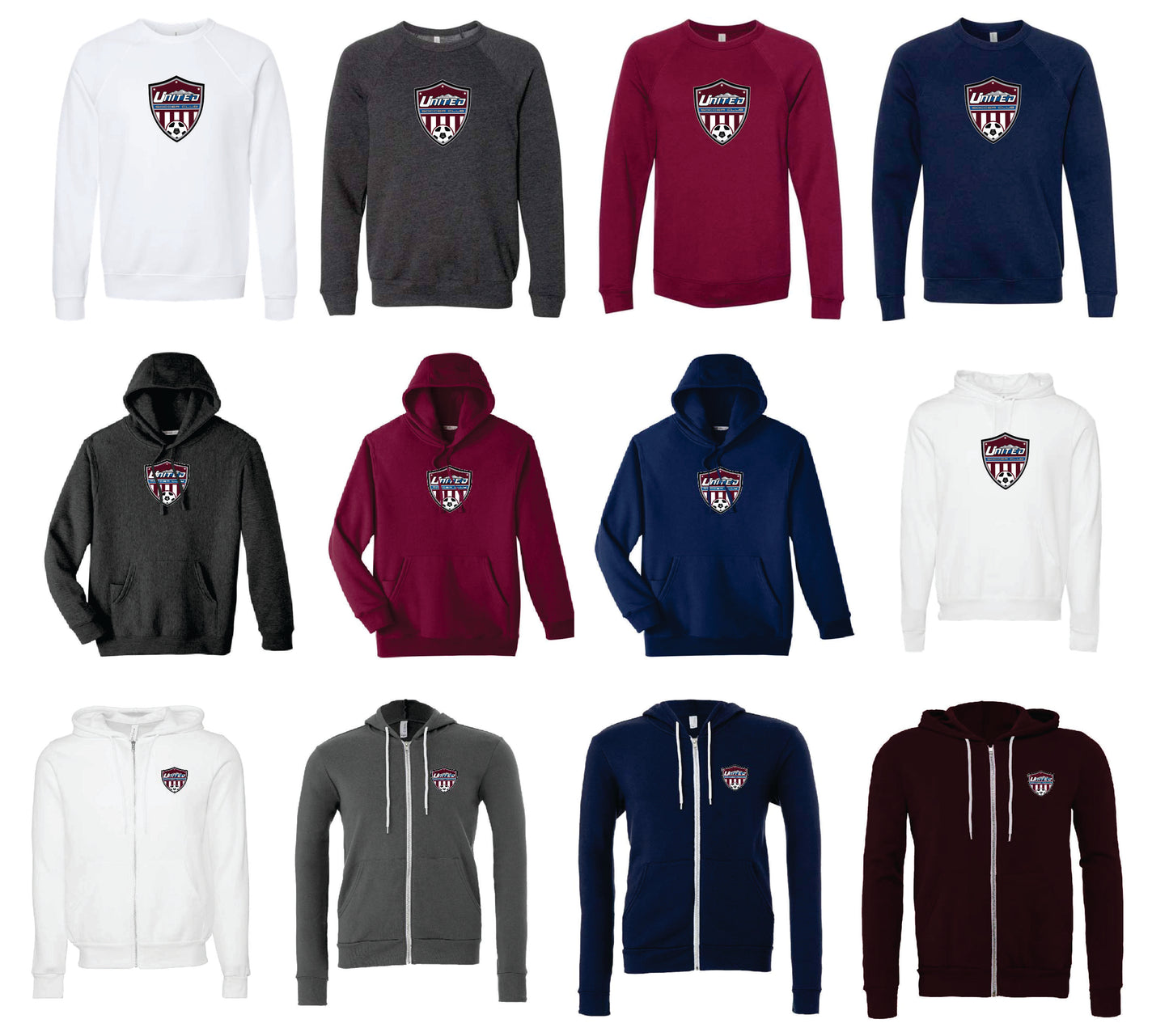 United Soccer Club BELLA + CANVAS Sweatshirts