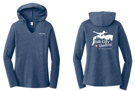 Tall City Vaulters Women's Specialty Lightweight Hooded Shirt, Custom Name INCLUDED